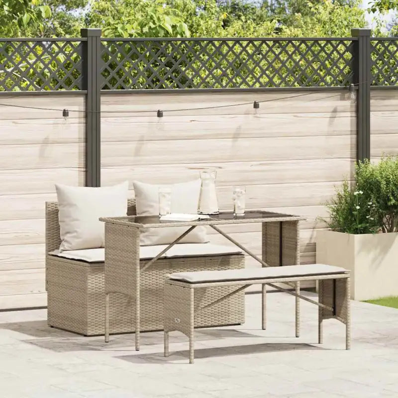 Tuinset met beige materiaal en gepoedercoat staal afmetingen - Tuinsets