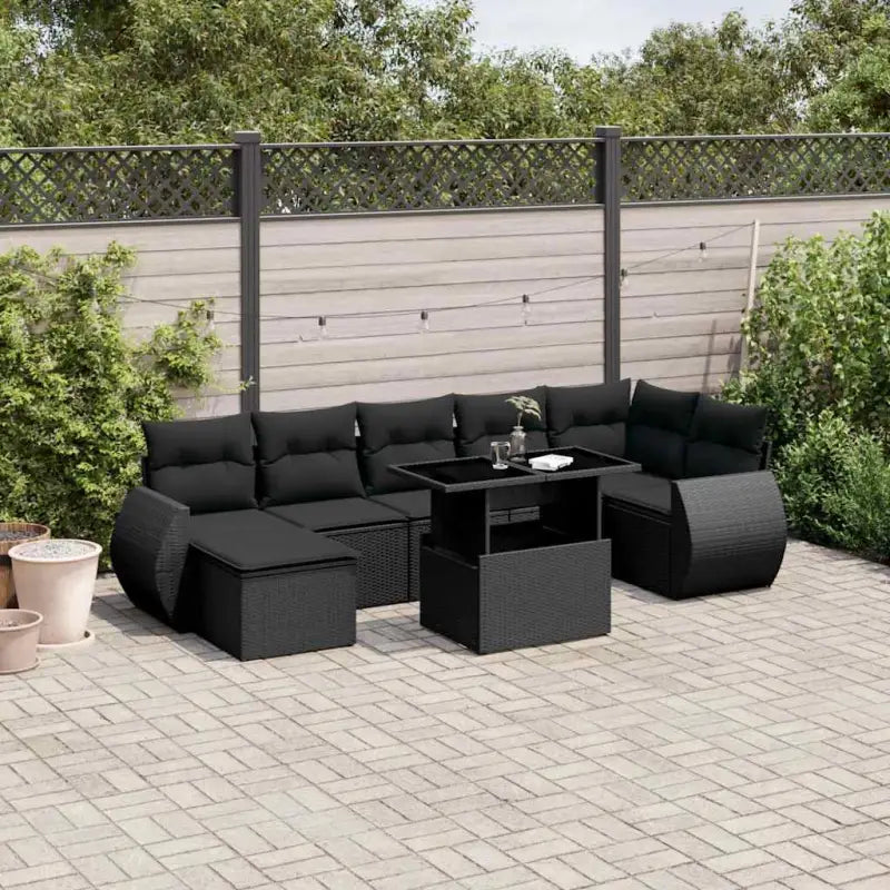Tuinset met beige materiaal en gepoedercoat staal afmetingen - Zwart / zonder opbergruimte - Tuinsets