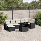Tuinset met beige materiaal en gepoedercoat staal afmetingen - Zwart en crème / zonder opbergruimte - Tuinsets