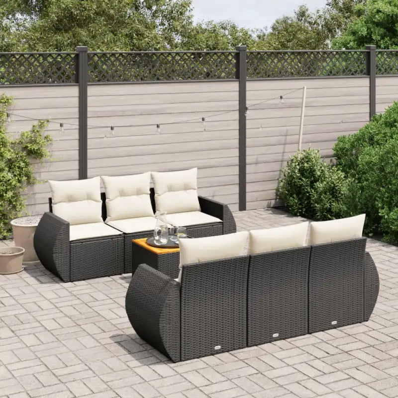 Tuinset met beige materiaal en gepoedercoat staal afmetingen - Zwart en crème - Tuinsets