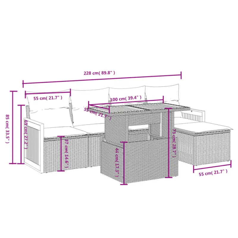Tuinset met beige materiaal en gepoedercoat staal voor buiten ontspanning - Tuinsets
