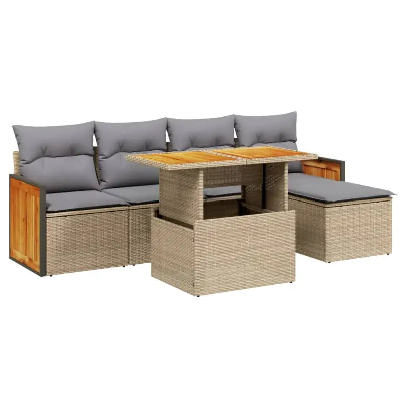 Tuinset met beige materiaal en gepoedercoat staal voor buiten ontspanning - Tuinsets