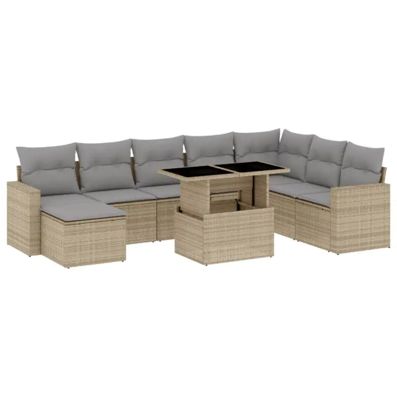 Tuinset met beige materiaal en gepoedercoat staal voor buitengebruik - Tuinsets