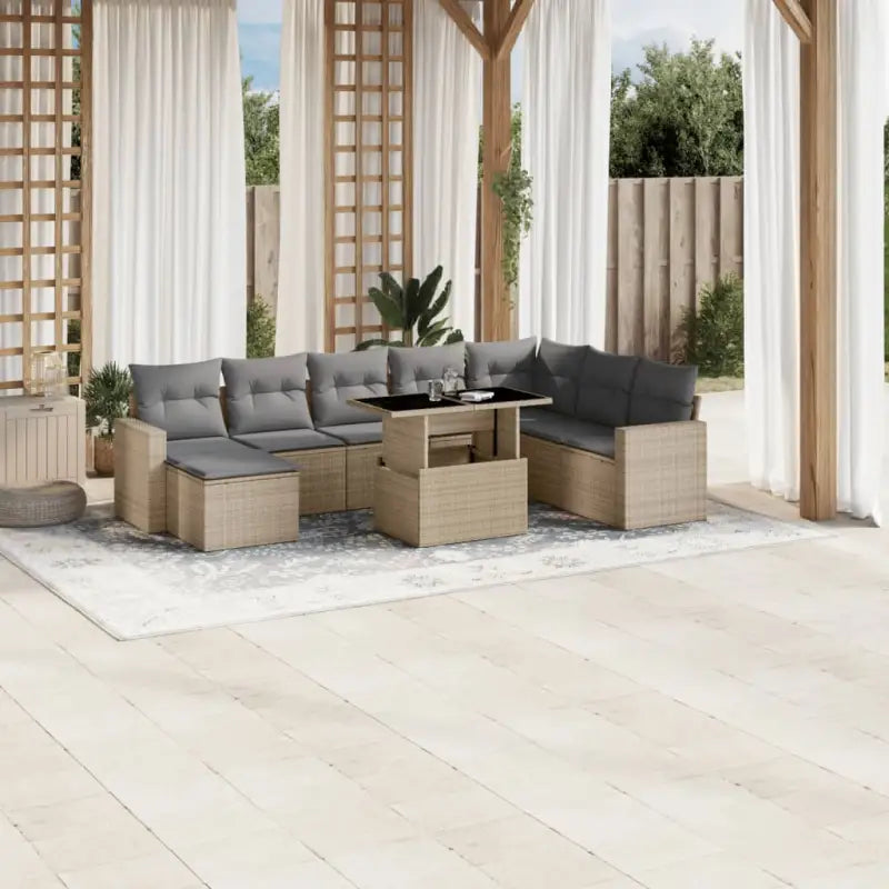 Tuinset met beige materiaal en gepoedercoat staal voor buitengebruik - Tuinsets