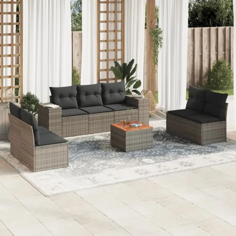 Tuinset met beige materiaal en gepoedercoat staal voor buitenplezier - Grijs - Tuinsets