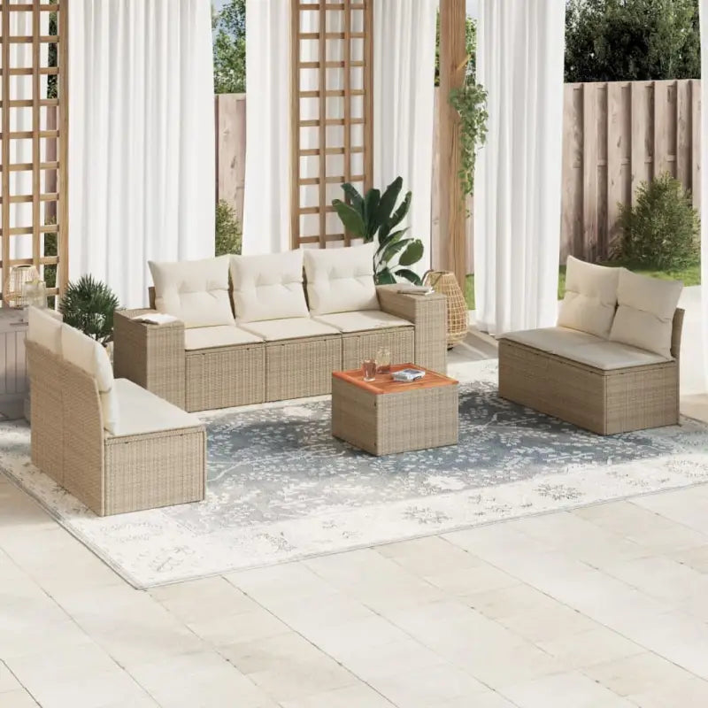 Tuinset met beige materiaal en gepoedercoat staal voor buitenplezier - beige en crèmekleurig - Tuinsets