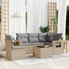 Tuinset met beige materiaal en gepoedercoat staal voor buitenplezier - Beige en grijs / Met tafel - Tuinsets