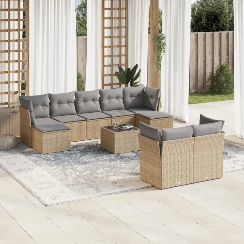 Tuinset met beige materiaal en gepoedercoat staal voor buitenplezier - Tuinsets