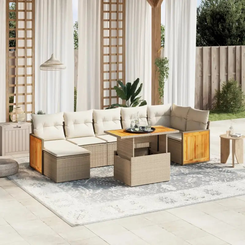 Tuinset met beige materiaal en gepoedercoat staal voor buitenplezier - beige en crèmekleurig / zonder opbergruimte