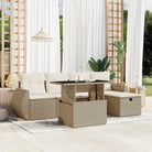 Tuinset met beige materiaal en gepoedercoat staal voor comfortabel buiten genieten - beige en crèmekleurig / zonder