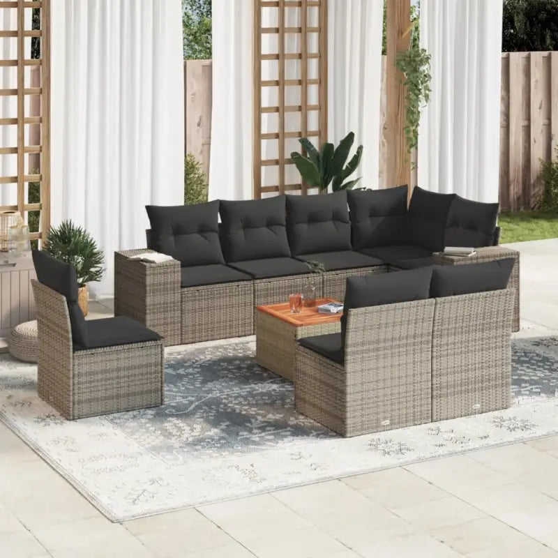 Tuinset met beige materiaal en gepoedercoat staal voor comfortabel buiten zitten - Grijs - Tuinsets