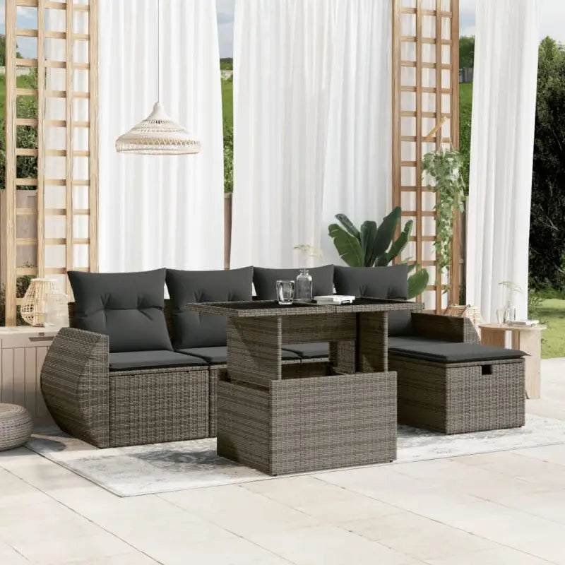 Tuinset met beige materiaal en gepoedercoat staal voor comfortabel buiten genieten - Grijs / zonder opbergruimte