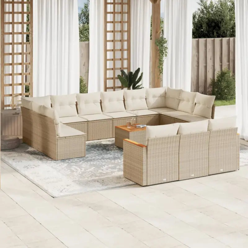 Tuinset met beige materiaal en gepoedercoat staal voor comfortabel buiten genieten - Beige / Met tafel - Tuinsets