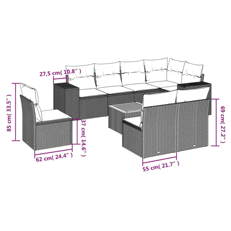 Tuinset met beige materiaal en gepoedercoat staal voor comfortabel buiten zitten - Tuinsets