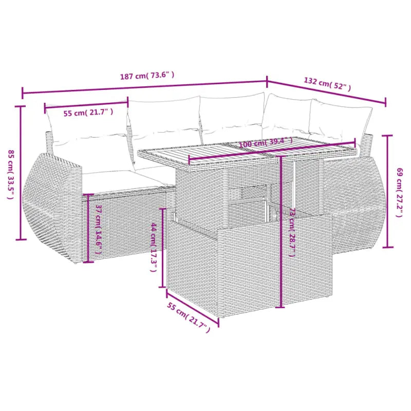 Tuinset met beige materiaal en gepoedercoat staal voor comfortabel buitenleven - Tuinsets