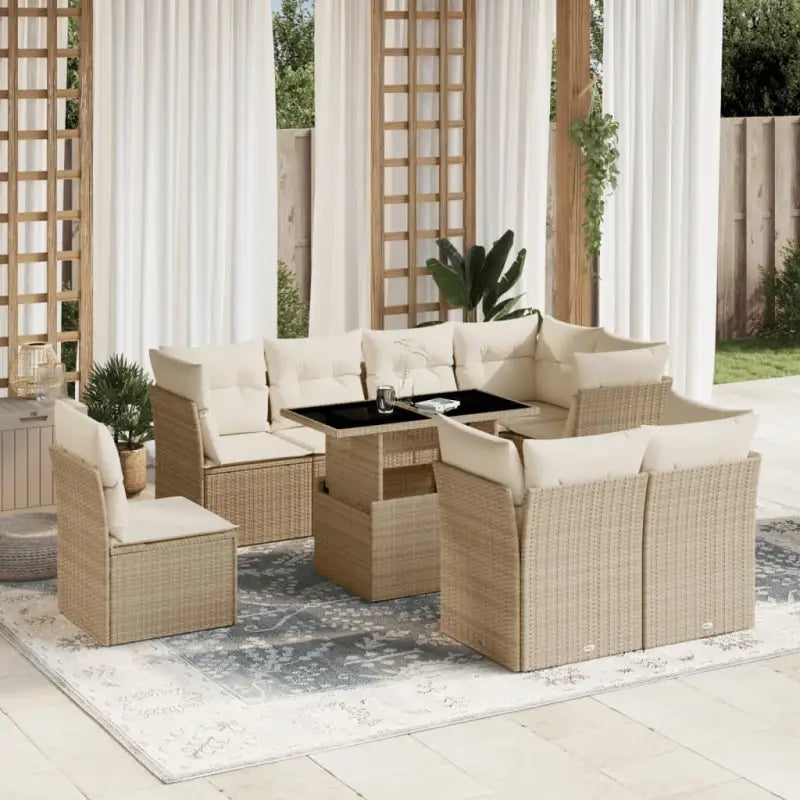 Tuinset met beige materiaal en gepoedercoat staal voor comfortabele buitenruimte - beige en crèmekleurig / zonder