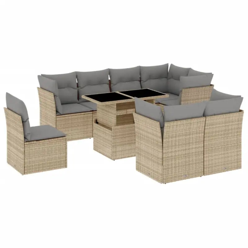 Tuinset met beige materiaal en gepoedercoat staal voor comfortabele buitenruimte - Tuinsets