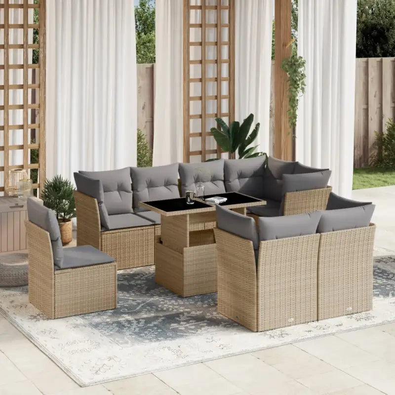 Tuinset met beige materiaal en gepoedercoat staal voor comfortabele buitenruimte - Tuinsets