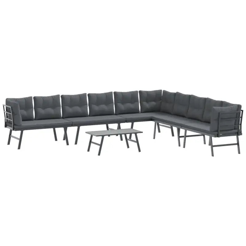 Tuinset met comfortabele zitervaring van zwart gepoedercoat staal - Tuinsets