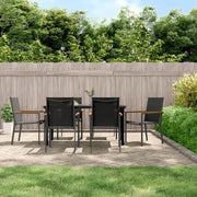 Tuinset met gehoard glas en zwart gepoedercoat staal voor zomerdagen - Tuinsets