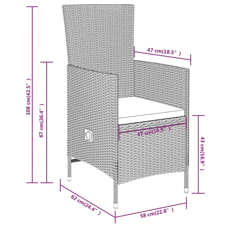 Tuinset met gemakkelijk te verstellen rugleuning en stevige stoelen - Tuinsets