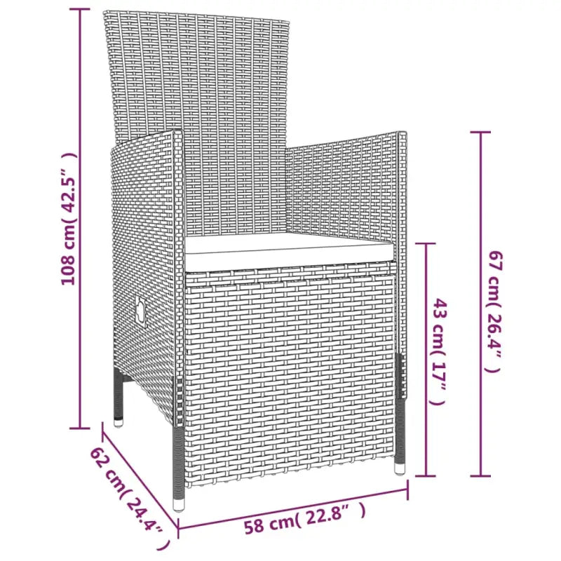 Tuinset met gemakkelijk te verstellen rugleuning en stevige stoelen - Tuinsets