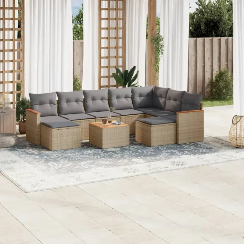 Tuinset met gemengd beige materiaal en gepoedercoat staal afmetingen - Gemengd beige / Met tafel - Tuinsets
