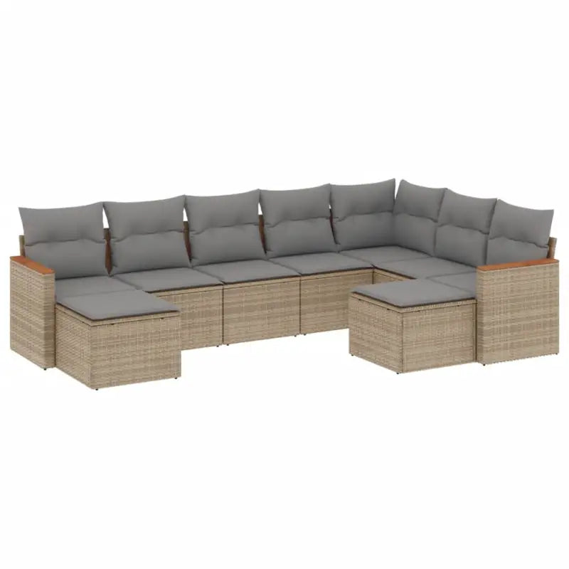Tuinset met gemengd beige materiaal en gepoedercoat staal afmetingen - Tuinsets