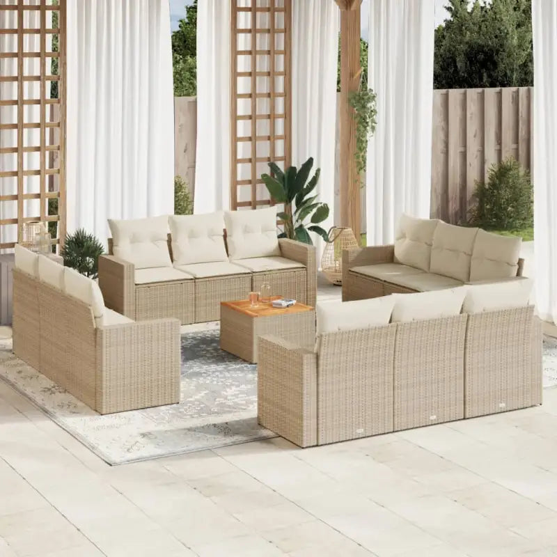 Tuinset met gemengd beige materiaal en waterdichte tas voor buitenruimte - beige en crèmekleurig - Tuinsets