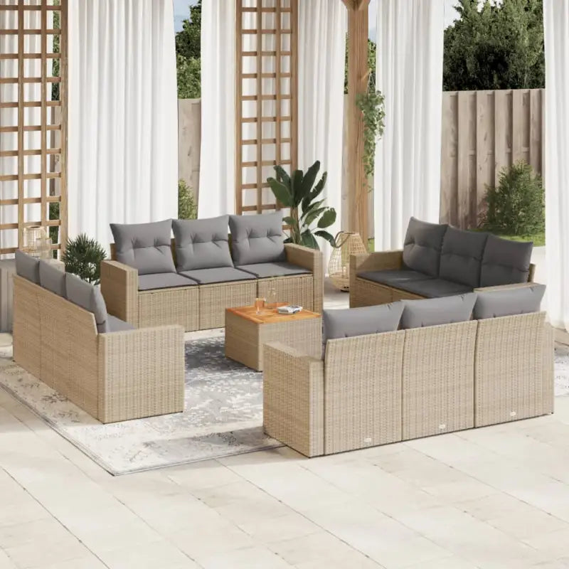 Tuinset met gemengd beige materiaal en waterdichte tas voor buitenruimte - beige mix en lichtgrijs - Tuinsets