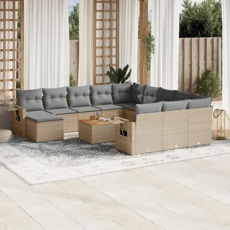 Tuinset met gemengd beige materiaal voor buitenplezier - Tuinsets