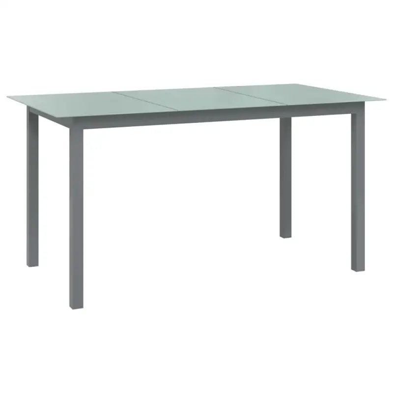 Tuinset met gepoedercoat aluminium frame voor terras en tuin - Zilver / 150 cm tafellengte - Tuinsets
