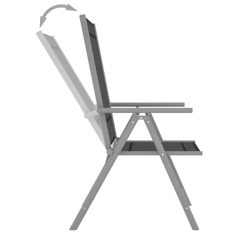 Tuinset met gepoedercoat aluminium frame voor terras en tuin - Zilver / 150 cm tafellengte - Tuinsets