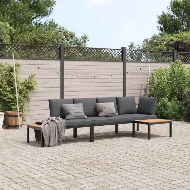 Tuinset met gepoedercoaten aluminium afmetingen voor gezellige buitenruimte - Zonder tafel - Tuinsets