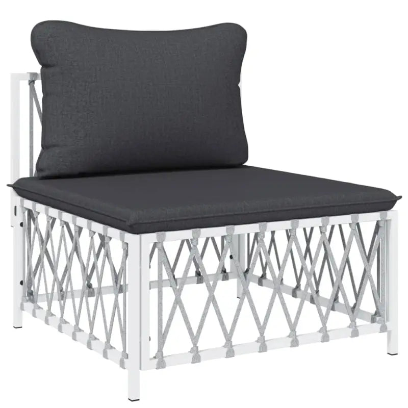 Tuinset met geweven stof en wit materiaal met gepoedercoat staal - Tuinsets