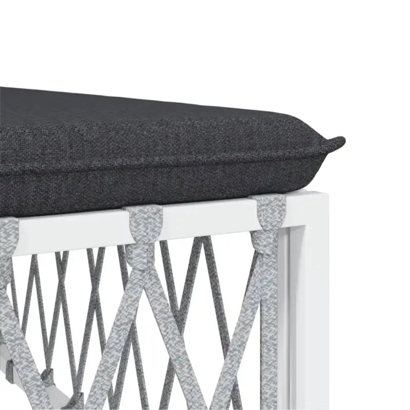 Tuinset met geweven stof en wit materiaal met gepoedercoat staal - Tuinsets