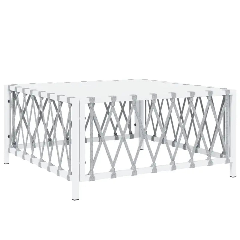 Tuinset met geweven stof en wit materiaal met gepoedercoat staal - Tuinsets