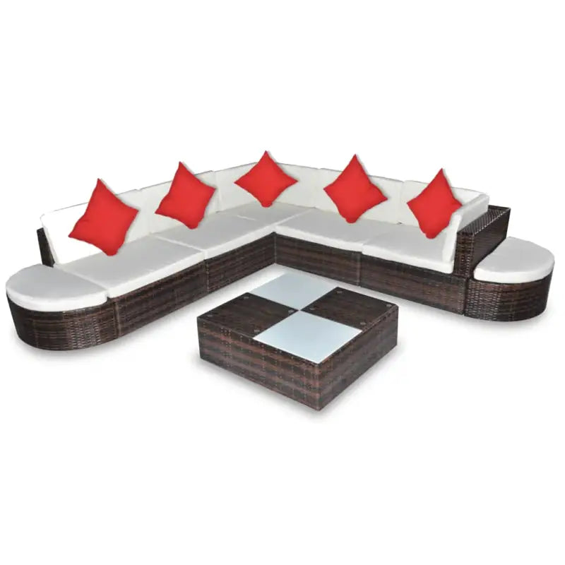 Tuinset met glazen tafelblad en halfronde kruk voor comfortabel buitenplezier - Tuinsets