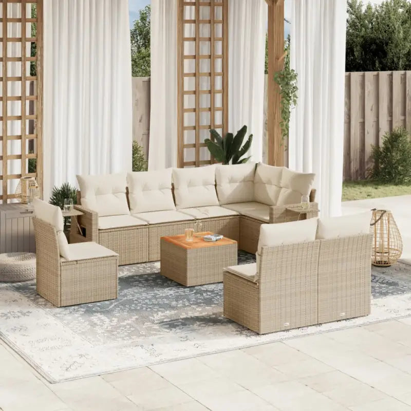 Tuinset met grijs materiaal en gepoedercoat staal afmetingen - beige en crèmekleurig - Tuinsets