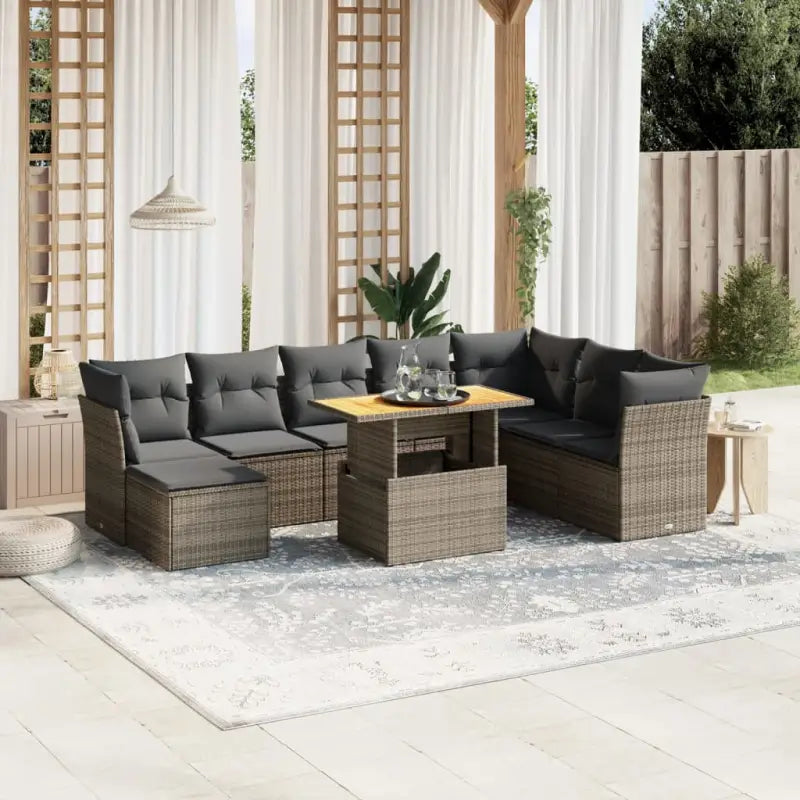 Tuinset met grijs materiaal en gepoedercoat staal Afmetingen - Tuinsets