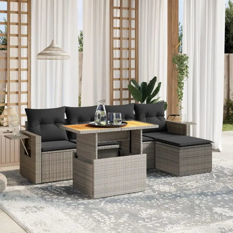 Tuinset met grijs materiaal en gepoedercoat staal afmetingen - Grijs / zonder opbergruimte - Tuinsets