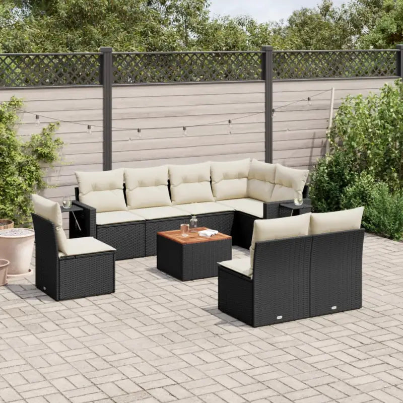 Tuinset met grijs materiaal en gepoedercoat staal afmetingen - Zwart en crème - Tuinsets