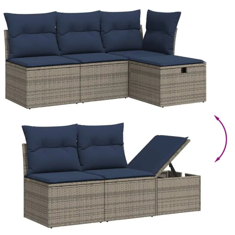 Tuinset met grijs materiaal en gepoedercoat staal voor buiten ontspanning - Tuinsets