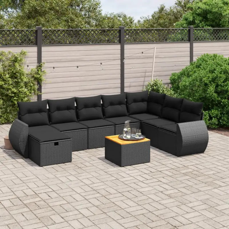 Tuinset met grijs materiaal en gepoedercoat staal voor buiten ontspanning - Zwart / zonder opbergruimte - Tuinsets