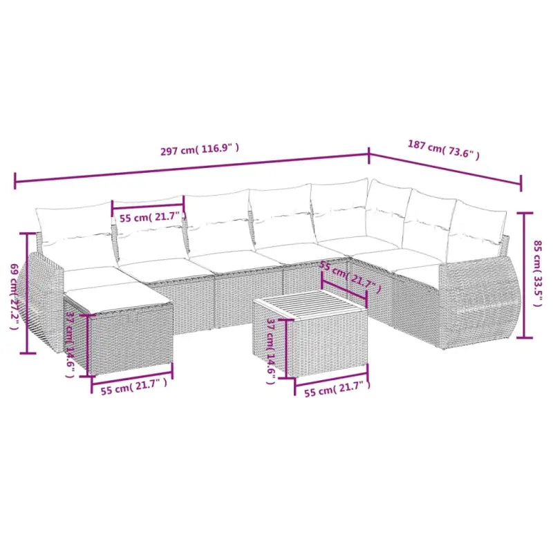 Tuinset met grijs materiaal en gepoedercoat staal voor buiten ontspanning - Tuinsets