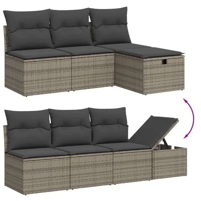 Tuinset met grijs materiaal en gepoedercoat staal voor buiten ontspanning - Tuinsets