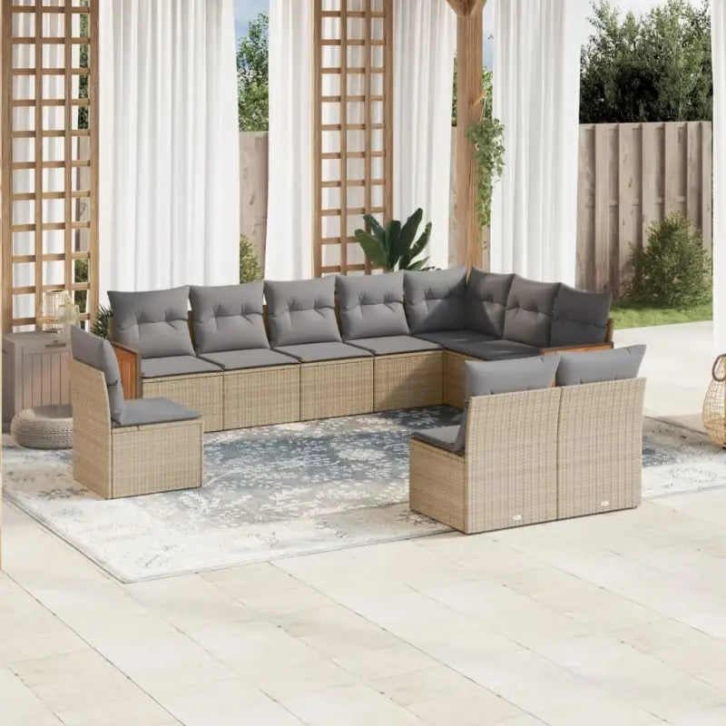 Tuinset met grijs materiaal en gepoedercoat staal voor buitengebruik - Beige en grijs / Zonder tafel - Tuinsets