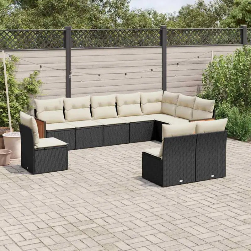 Tuinset met grijs materiaal en gepoedercoat staal voor buitengebruik - Zwart en crème / Zonder tafel - Tuinsets