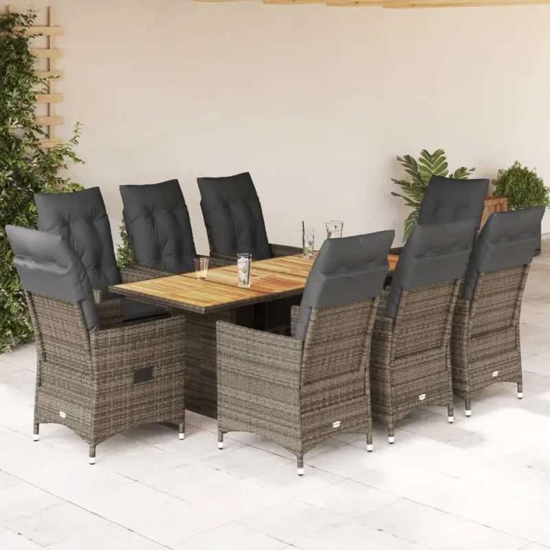 Tuinset met grijs materiaal en gepoedercoat staal voor buitengebruik - Met voetensteun - Tuinsets
