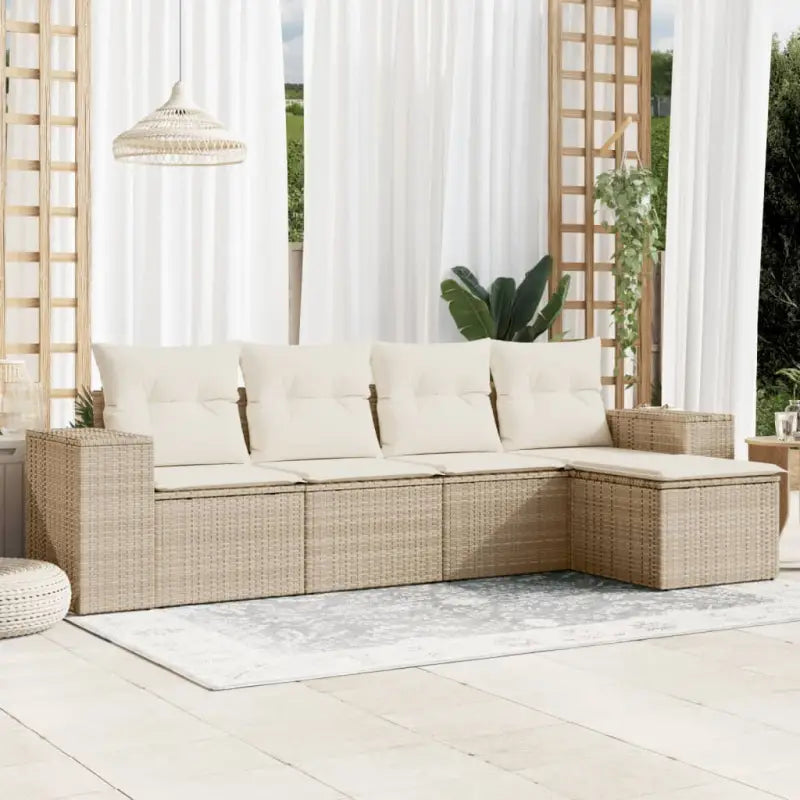 Tuinset met grijs materiaal en gepoedercoat staal voor buitengebruik - beige en crèmekleurig / Zonder tafel - Tuinsets